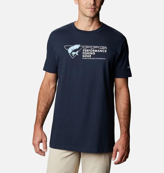 Columbia PFG T-Shirt Men Navy USA (US736298)